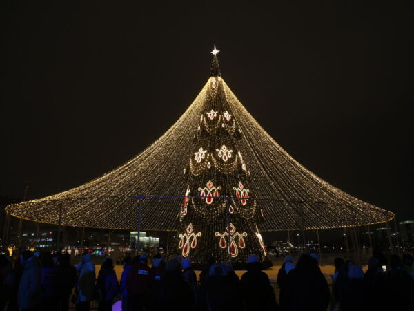 Главная пермская ёлка зажглась новогодними огнями